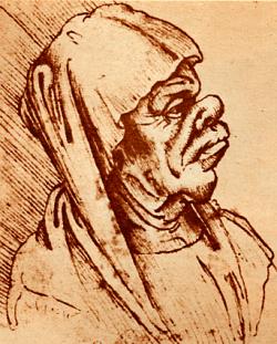 Caricatura di Leonardo da Vinci