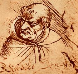 Caricatura di Leonardo da Vinci